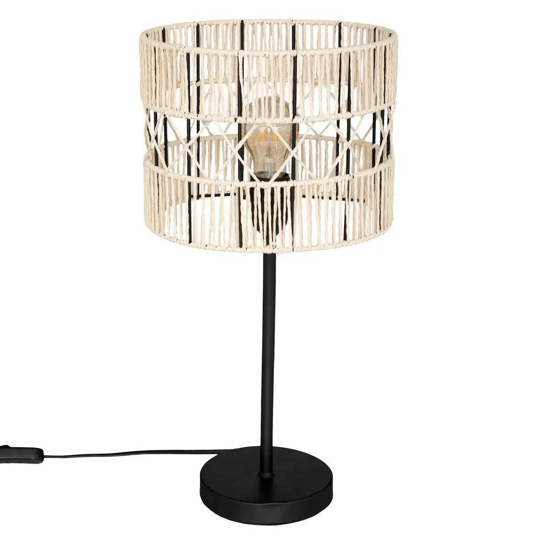 ATMOSPHERA Lampe à poser design  cosy  47cm noir & beige