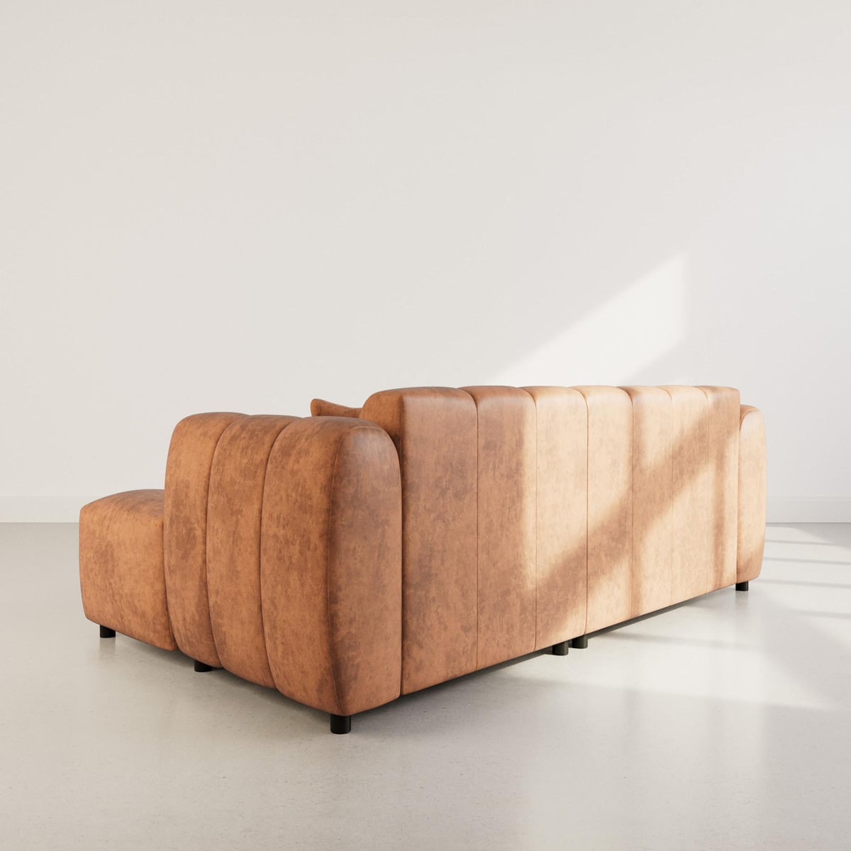 LISA DESIGN Curtis - canapé d'angle droit 4 places en simili