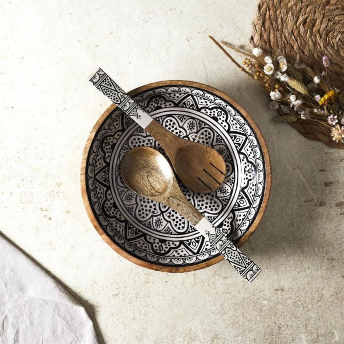 Paris Prix Couverts à Salade en Bois  Dune  30cm Noir