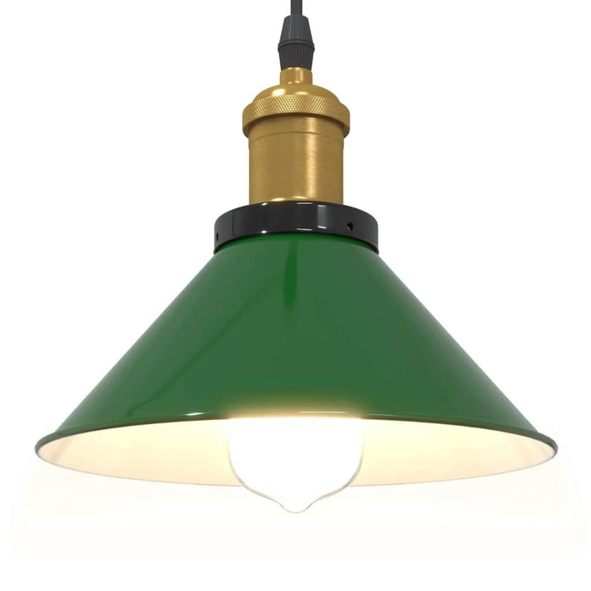 VIDAXL Lampe suspendue reglable hauteur E27 vert brillant Ø 22cm metal