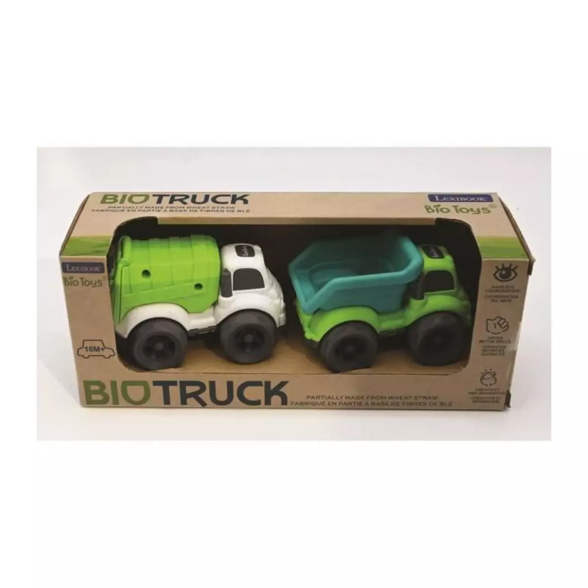 Lexibook Pack de 2 camions en fibres de blé, recyclable et biodégradable