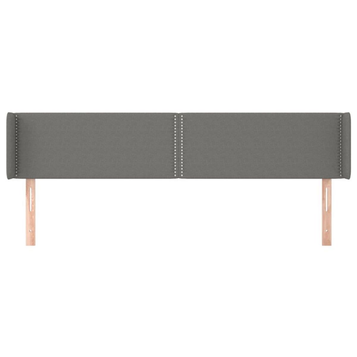 VIDAXL Tete de lit avec oreilles Gris fonce 183x16x78/88 cm Tissu