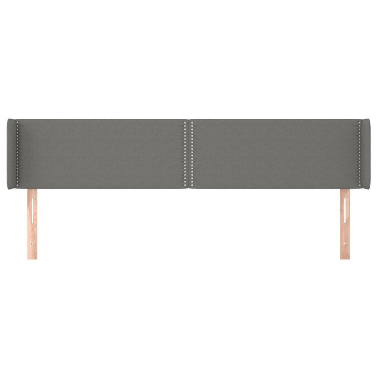 VIDAXL Tete de lit avec oreilles Gris fonce 183x16x78/88 cm Tissu