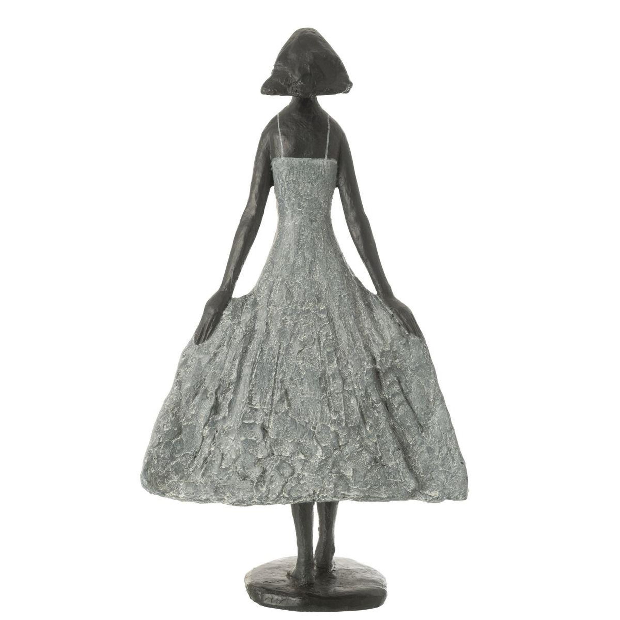 Voir la diapositive 2 : J-LINE Statue fille en résine  ciel  54cm gris