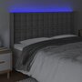 Voir la diapositive 4 : VIDAXL Tete de lit a LED Gris 147x16x118/128 cm Similicuir