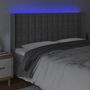 Voir la diapositive 4 : VIDAXL Tete de lit a LED Gris 147x16x118/128 cm Similicuir