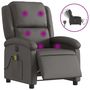 Voir la diapositive 2 : VIDAXL Fauteuil de massage inclinable electrique gris cuir veritable