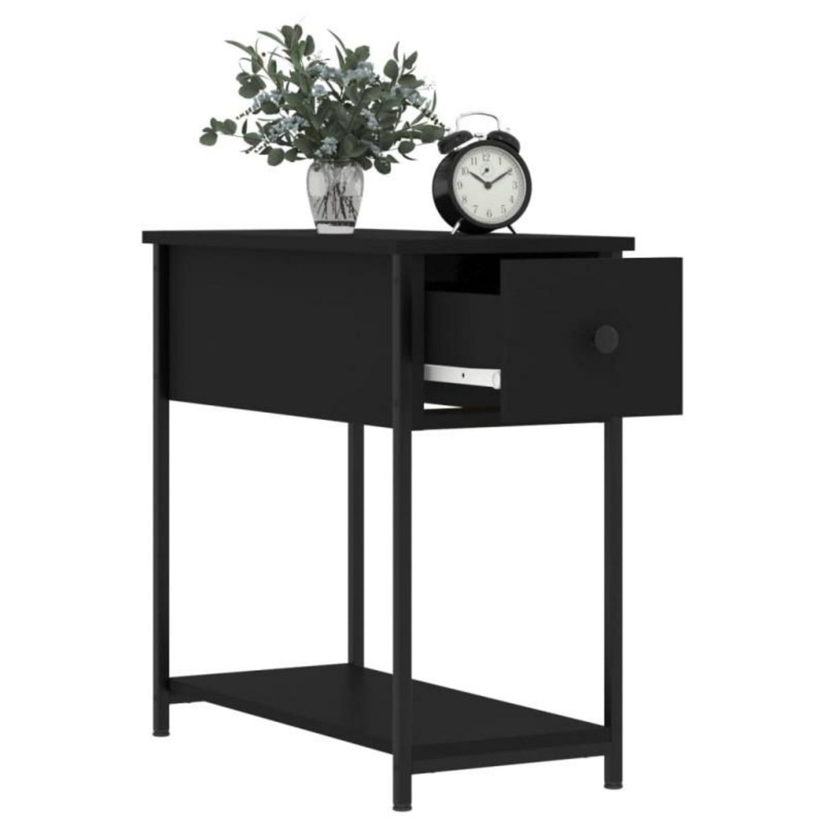 VIDAXL Tables de chevet 2 pcs noir 30x60x60 cm bois d'ingénierie