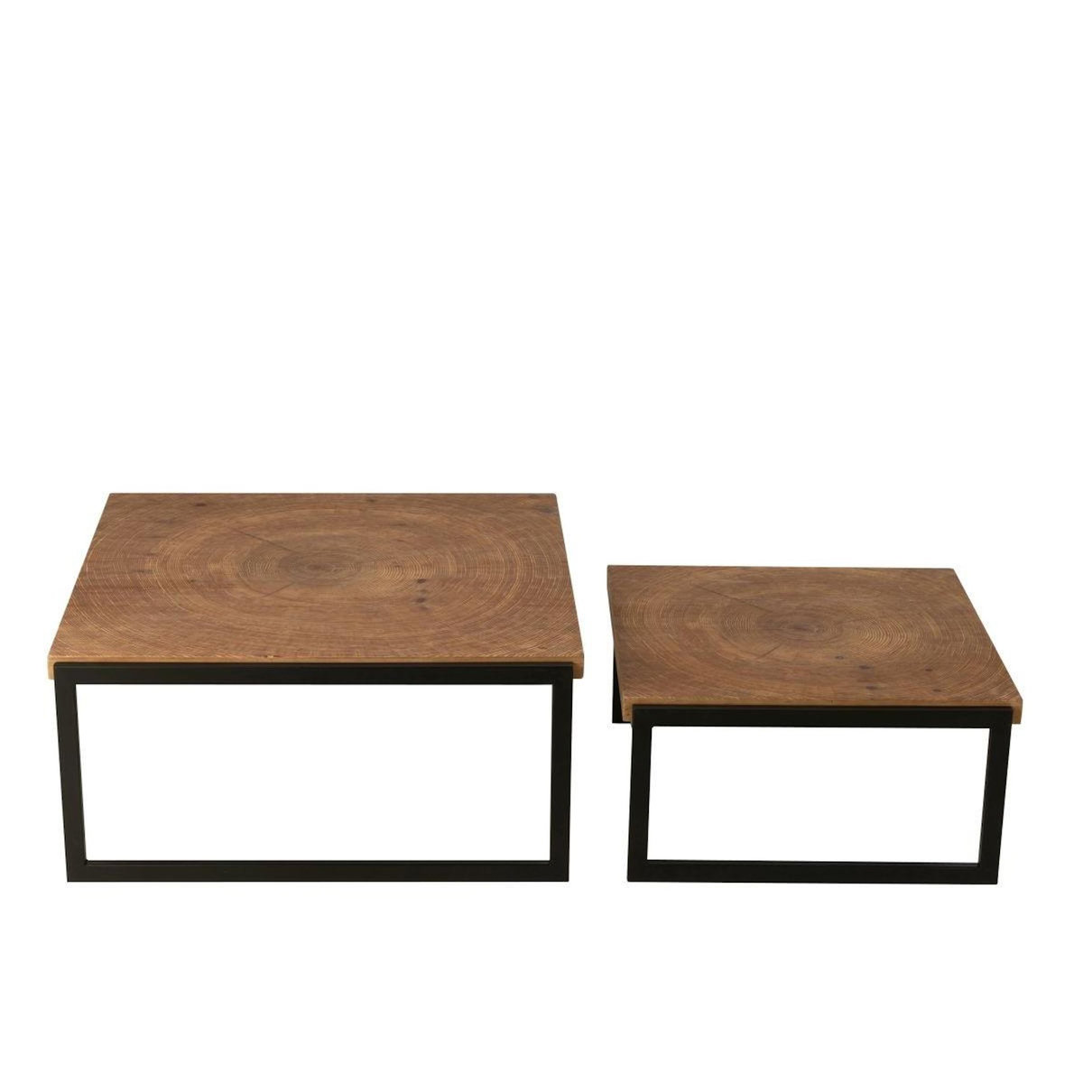 Paris Prix Lot de 2 Tables Basses Gigognes  Chalet  85cm Naturel