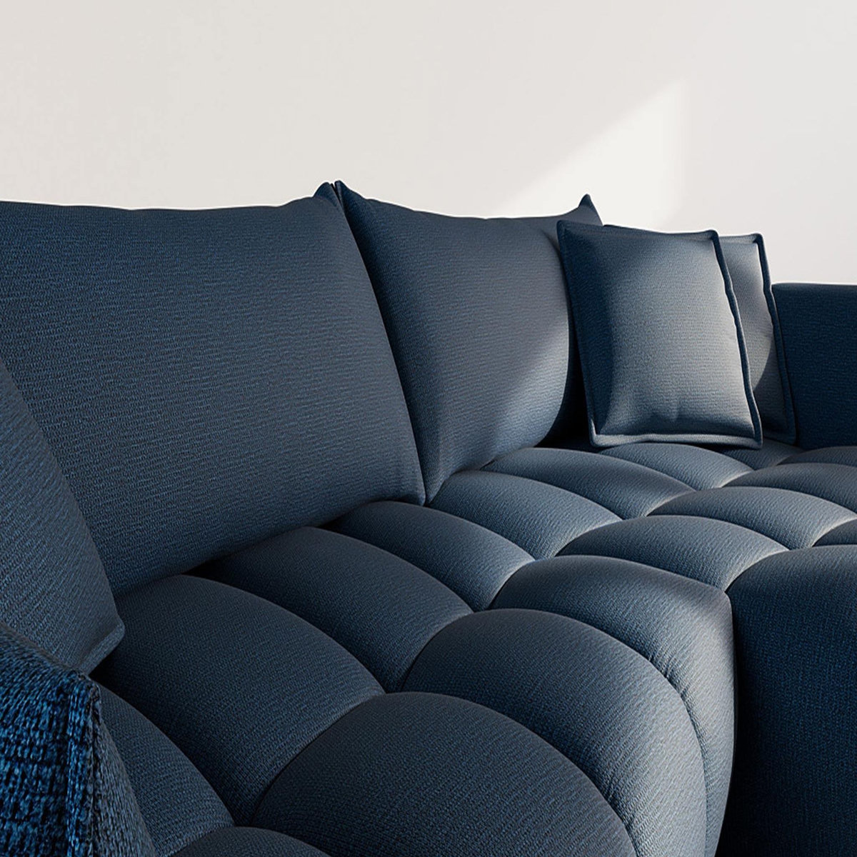 LISA DESIGN Cassiopee - canapé d'angle droit 4 places en tissu texturé