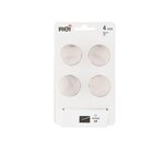 CENTRALE BRICO Lot de 4 boutons de meuble Rond zamak brossé H.27 x l.33 x P.33 mm