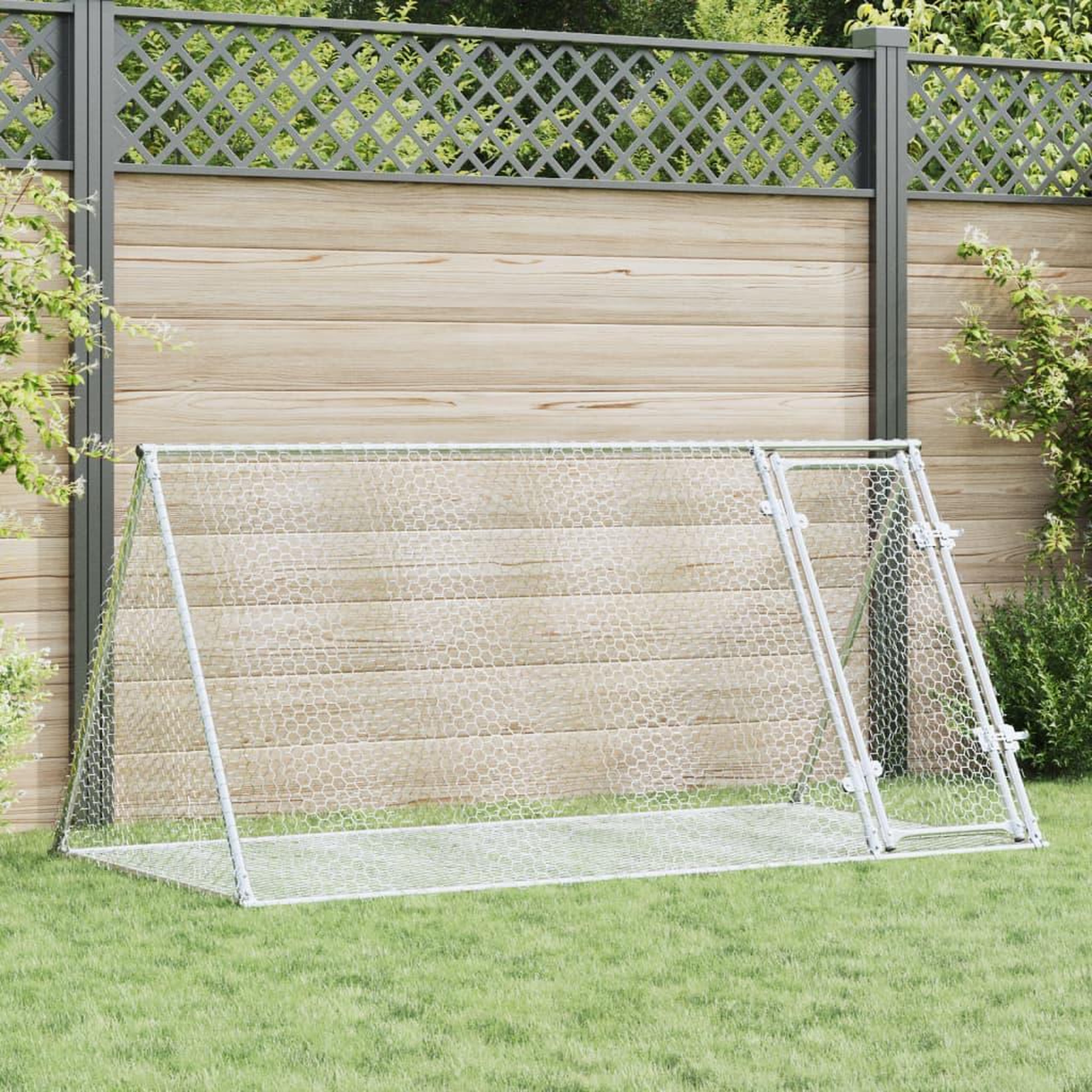 VIDAXL Clapier argente 200x105x91 cm acier galvanise