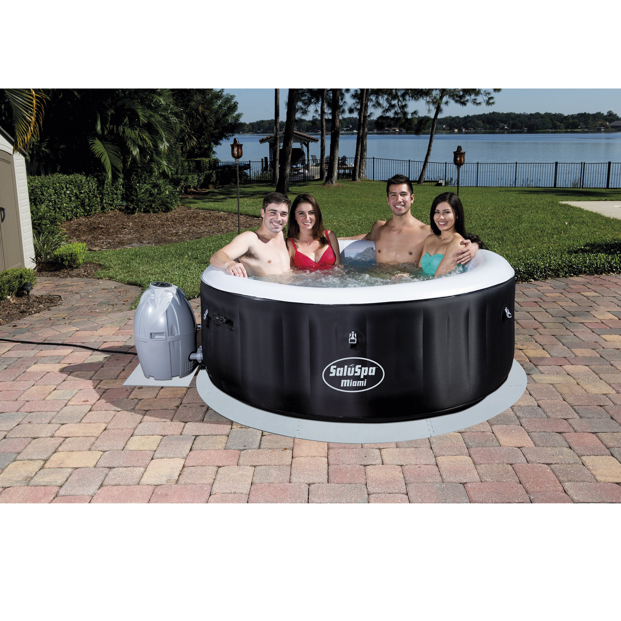 Voir la diapositive 2 : BESTWAY Tapis de sol pour spa rond