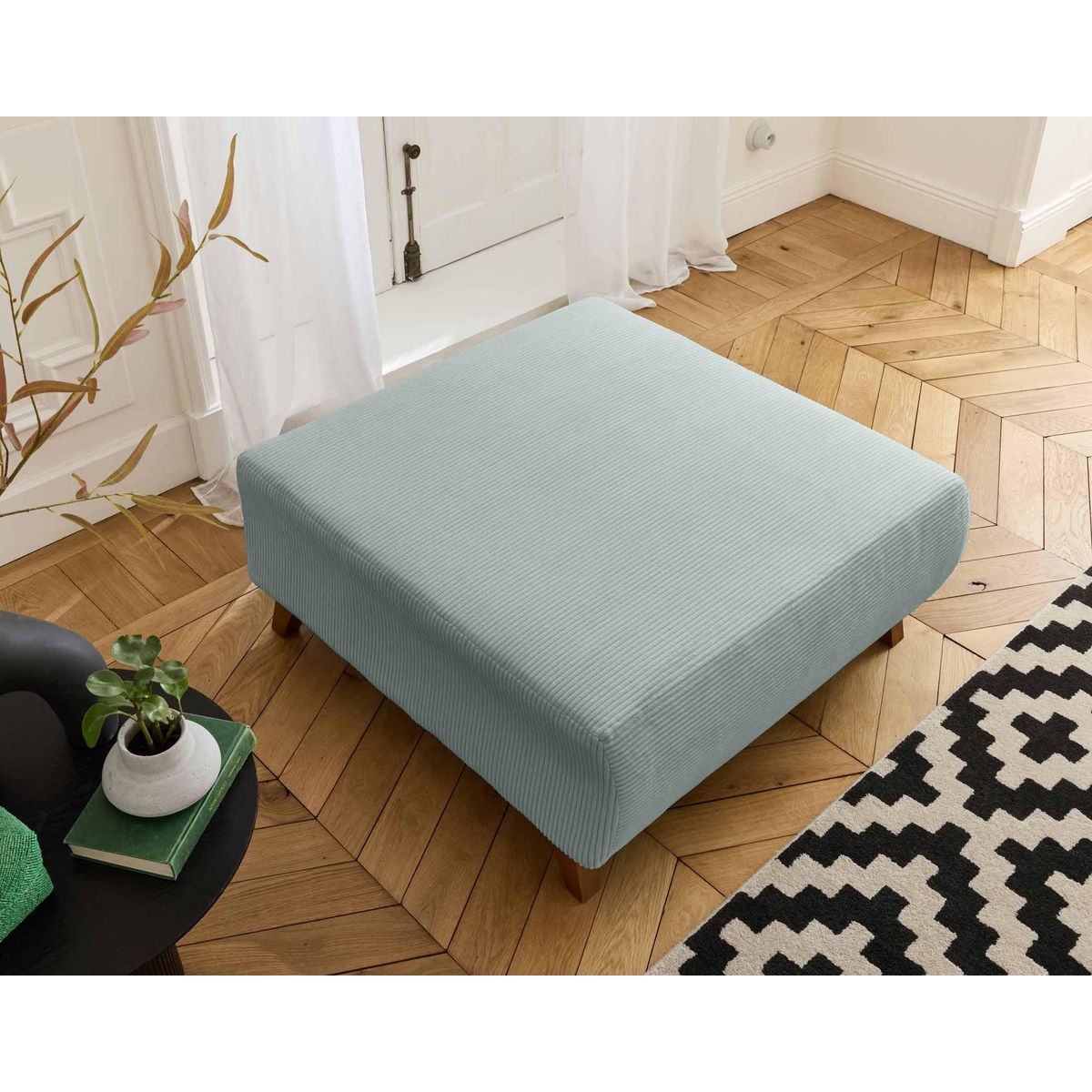 BEST MOBILIER Cristal - pouf modulable - 95 cm - en velours côtelé