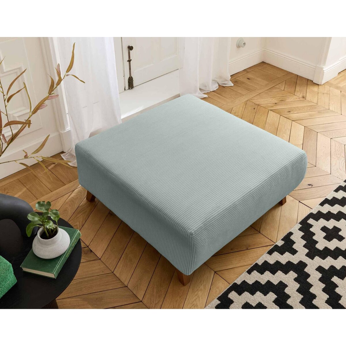 BEST MOBILIER Cristal - pouf modulable - 95 cm - en velours côtelé