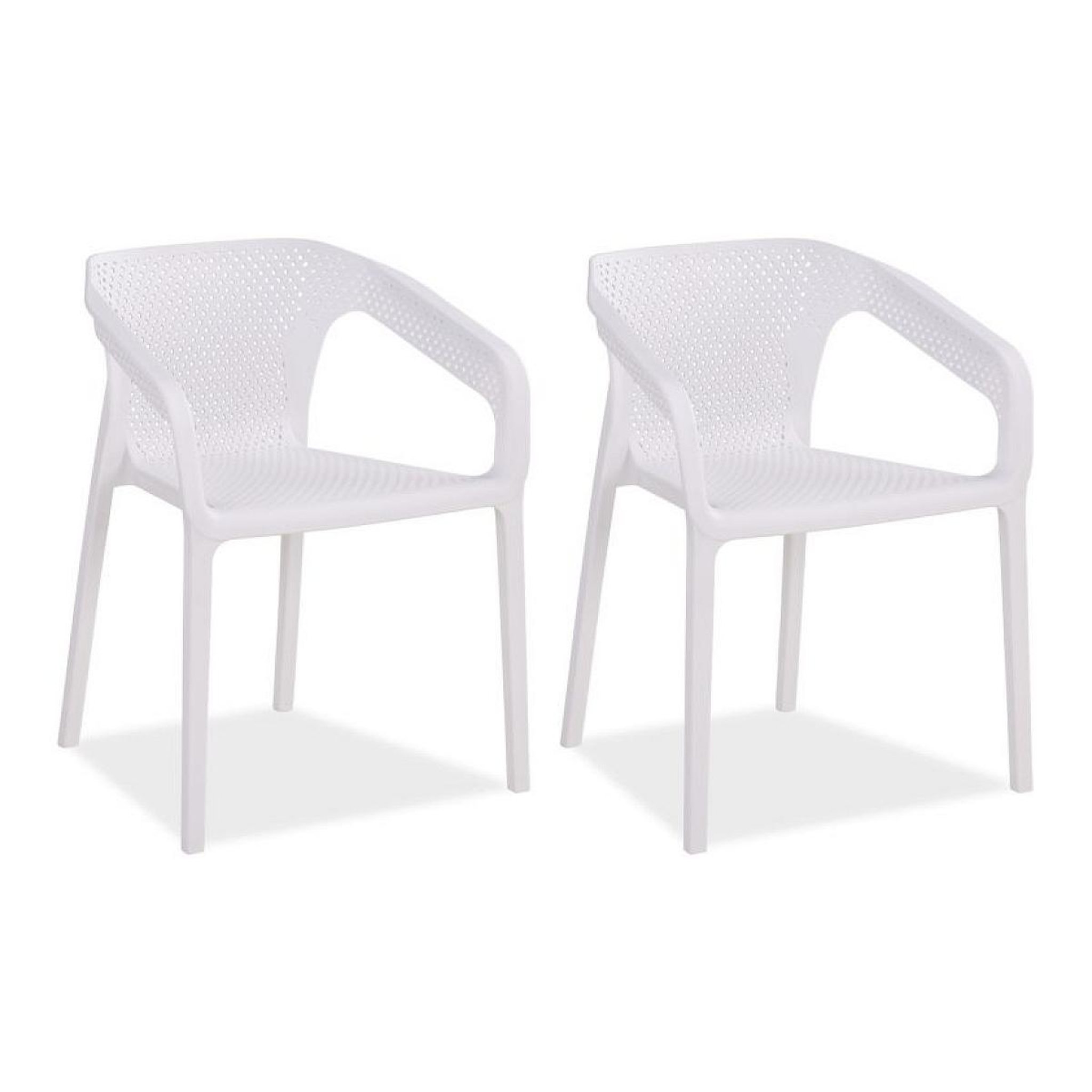 HomeStyle4U Lot de 2 chaises jardin en blanc