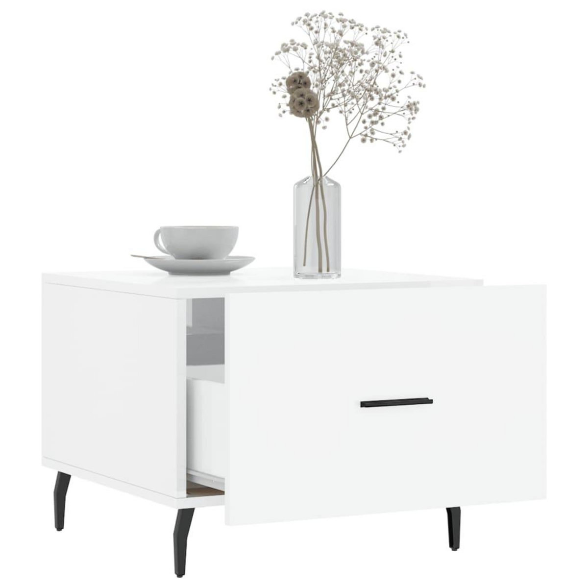 VIDAXL Table basse blanc brillant 50x50x40 cm bois d'ingenierie