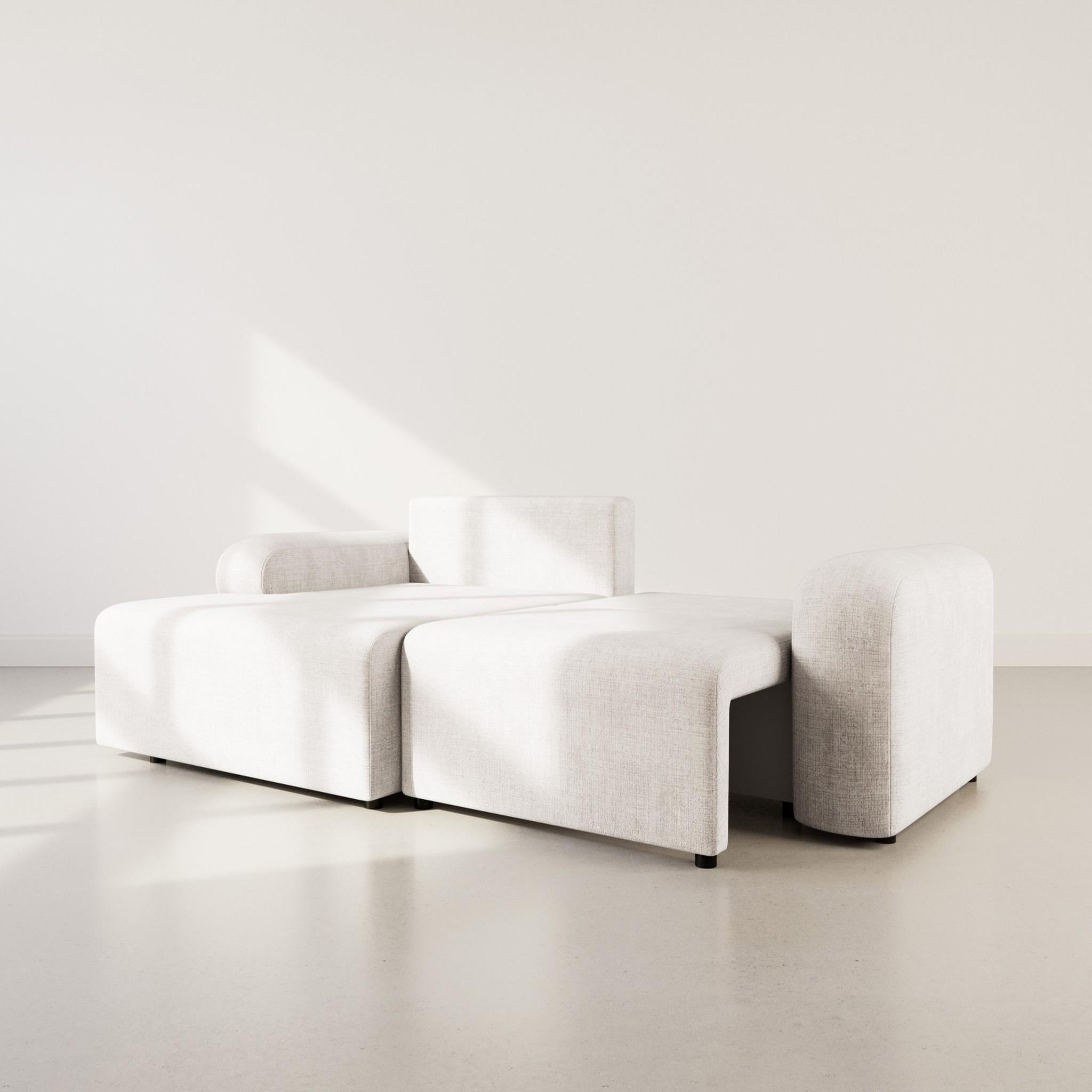 Voir la diapositive 2 : BEST MOBILIER Rebecca - canapé d'angle gauche 4 places convertible avec coffre en velours texturé