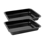ZENKER Ensemble de 2 Plats rectangulaire XXL 40 x 29 cm en acier émaillé Zenker Spécial Cooking