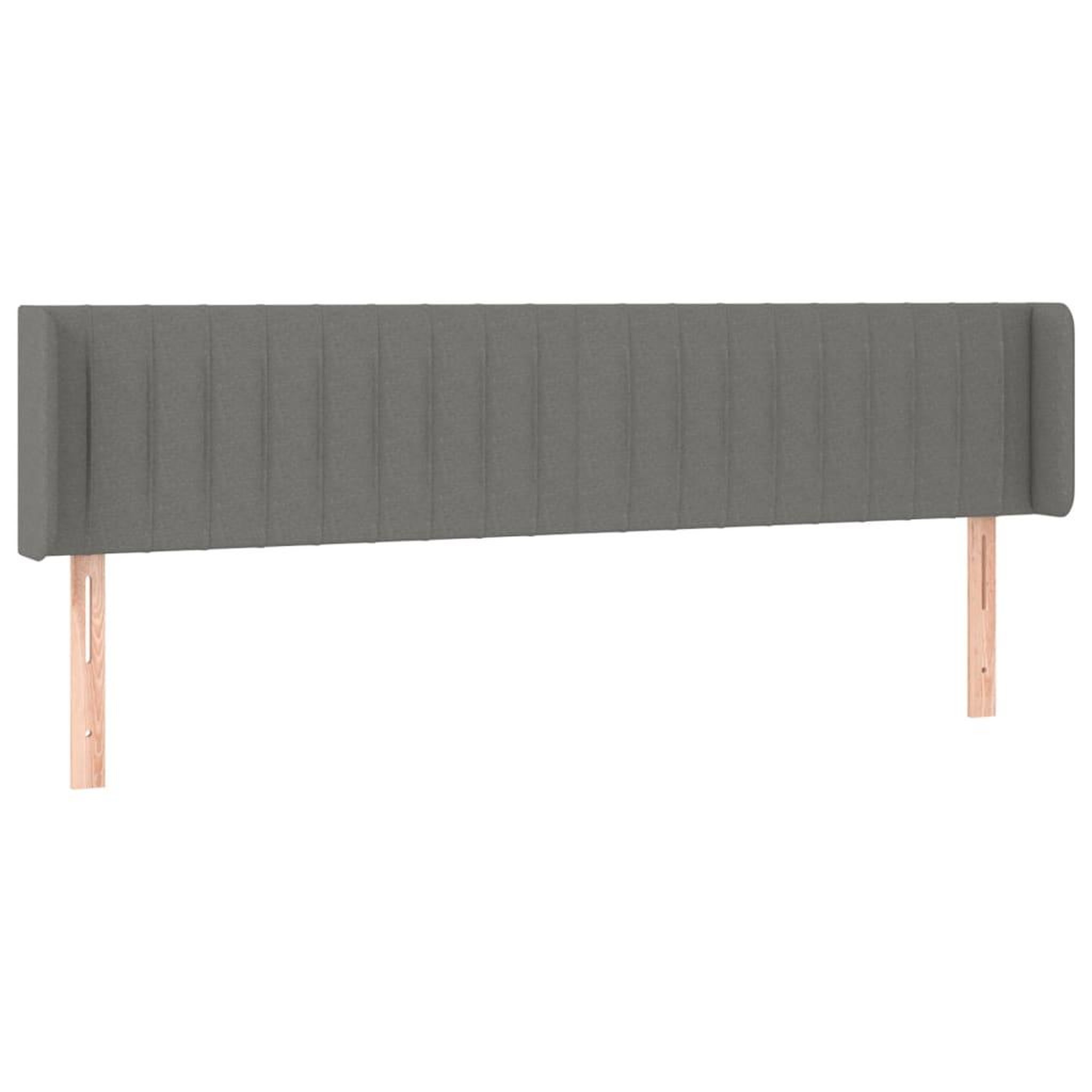 Voir la diapositive 2 : VIDAXL Tete de lit avec oreilles Gris fonce 163x16x78/88 cm Tissu