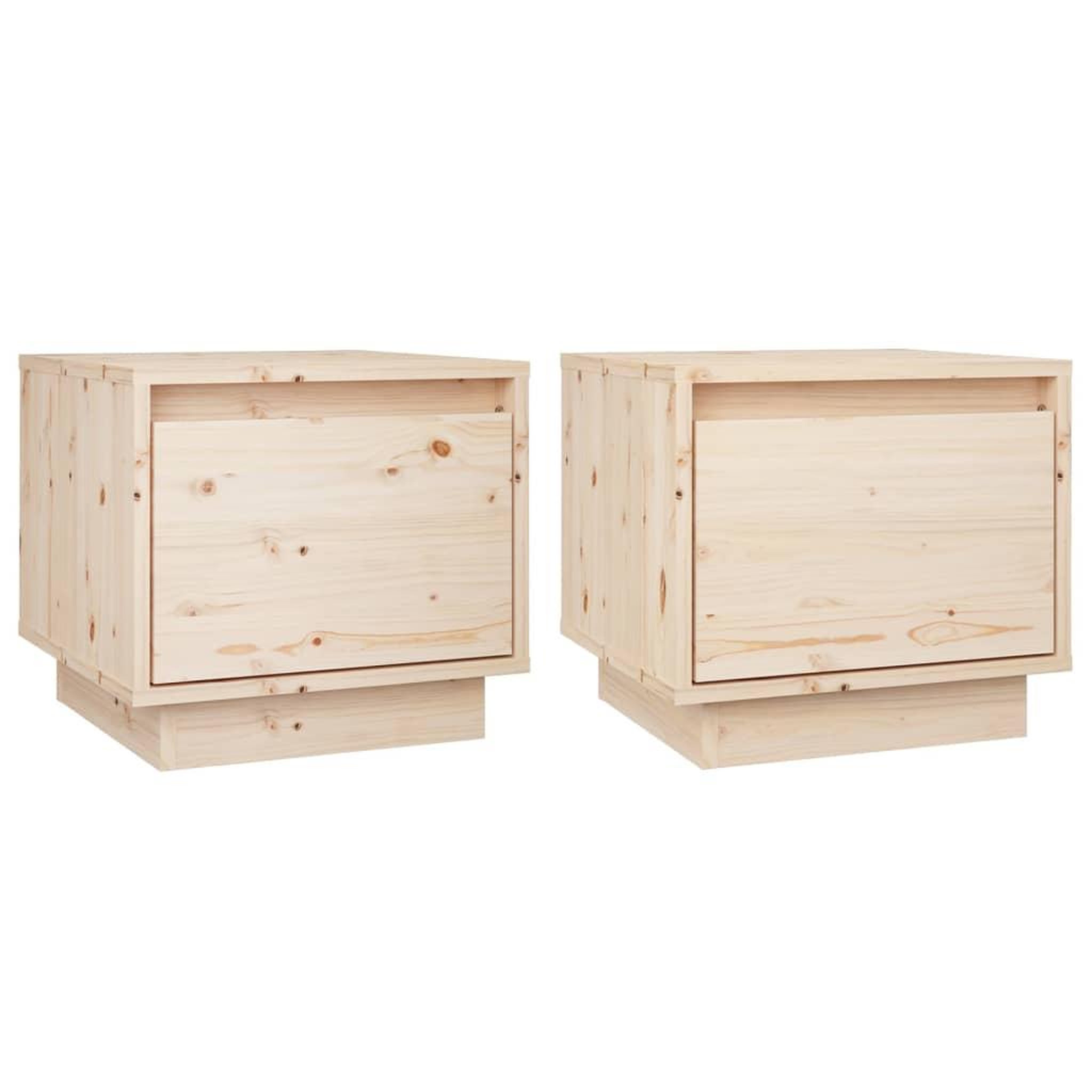 Voir la diapositive 2 : VIDAXL Tables de chevet 2 pcs 35x34x32 cm Bois de pin solide