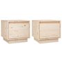 Voir la diapositive 2 : VIDAXL Tables de chevet 2 pcs 35x34x32 cm Bois de pin solide