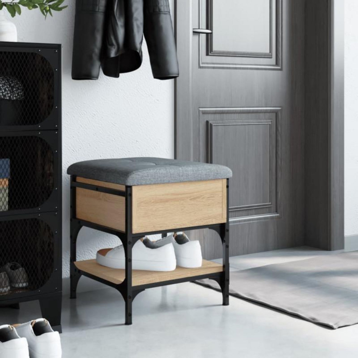 VIDAXL Banc à chaussures chêne sonoma 42x42x45 cm bois d ingénierie