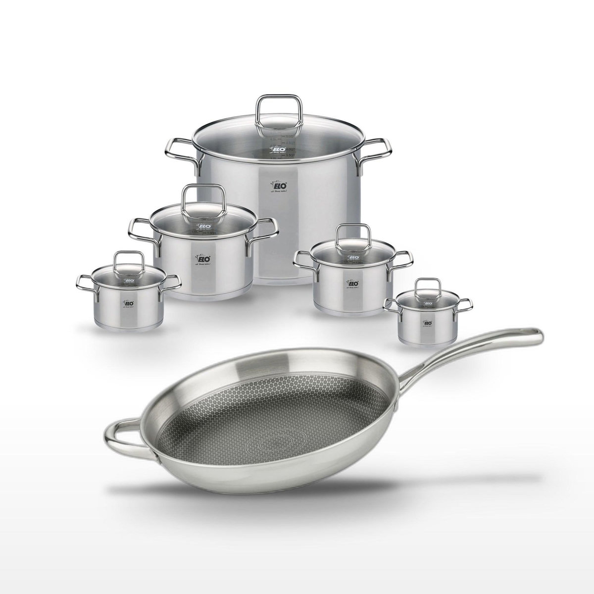 ELO Lot Poêle 32 cm Elo Relief Evolution & 5 Faitouts Elo Citrin