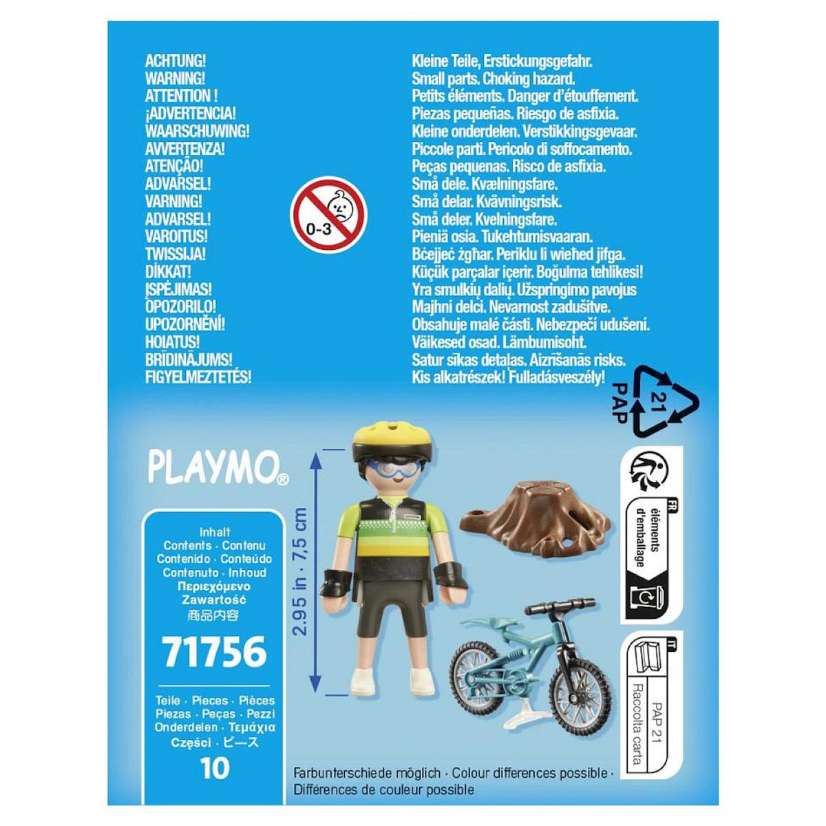 PLAYMOBIL 71756 Cycliste avec vtt et souche d'arbre
