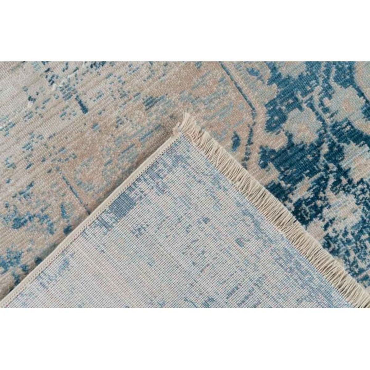 Paris Prix Tapis Tissé Oriental à Poils Courts  Dilan  Bleu