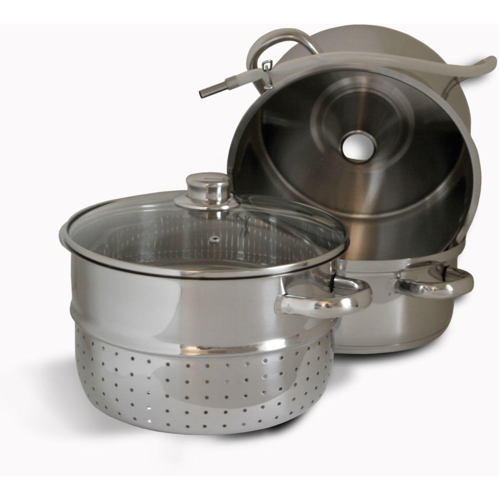 Voir la diapositive 2 : BAUMALU Extracteur de jus à vapeur diam 26 cm inox