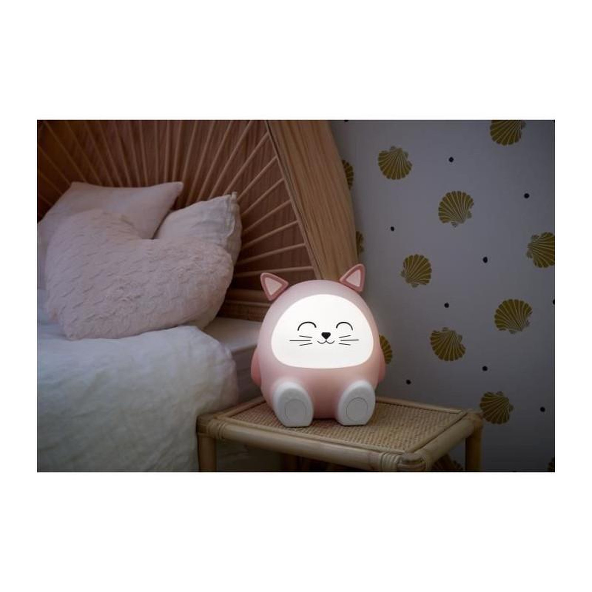 Voir la diapositive 2 : BIGBEN INTERACTIVE Enceinte lumineuse & veilleuse - BIGBEN - Chat - Bluetooth 5.0, 15W, Veilleuse réglable, Minuterie, Batterie USB-C