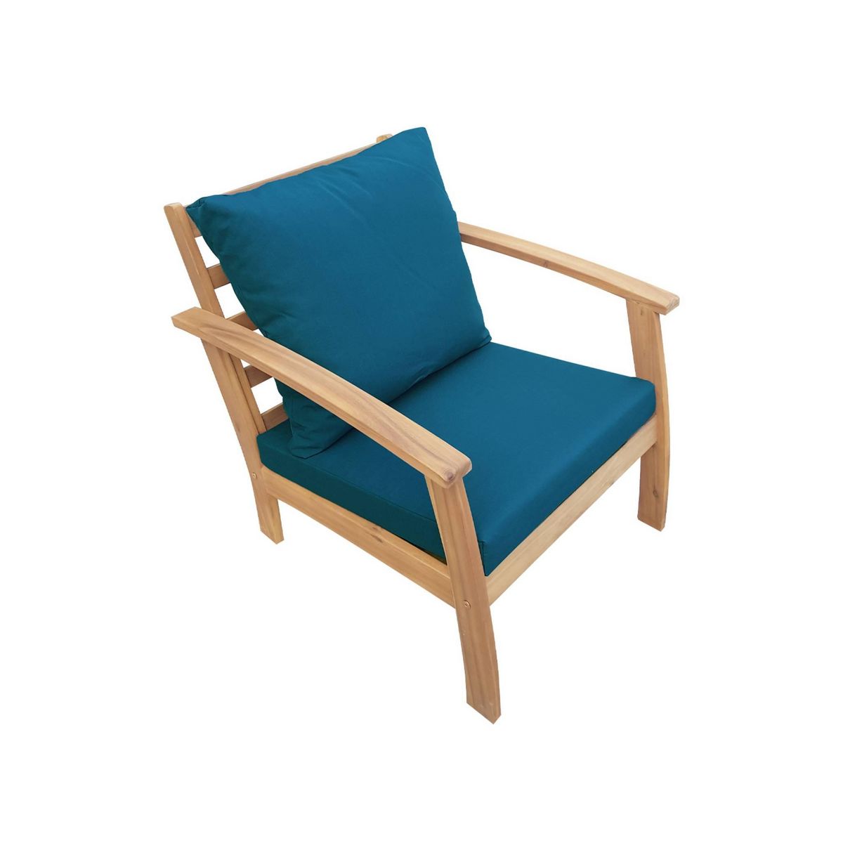 SWEEEK Salon de jardin en bois 4 places - Ushuaïa - Canapé, fauteuils et table basse en acacia, design