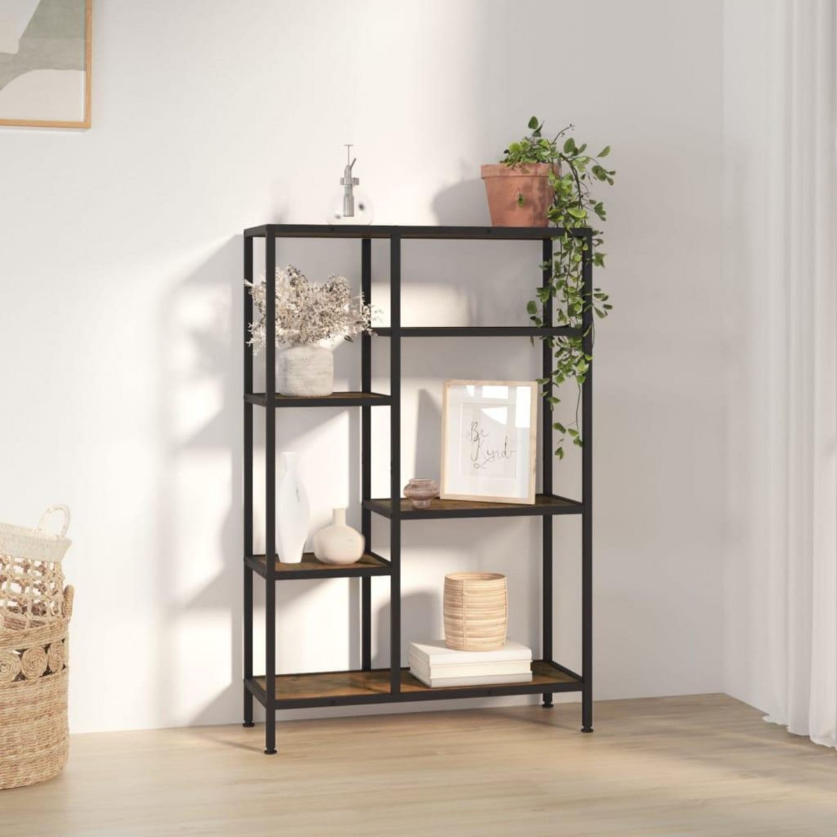 VIDAXL Etagere a livres 80x30x120 cm Acier et bois d'ingenierie