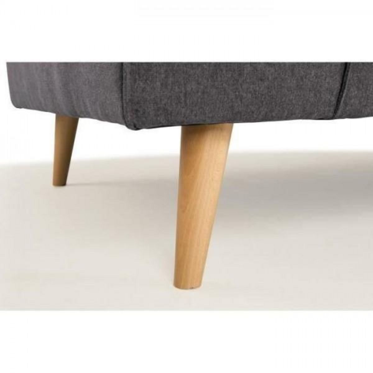 MARKET24 Hexagone - Canapé droit 3 places - Tissu Gris - L 216 x P 90 x H 80 cm - Gustave