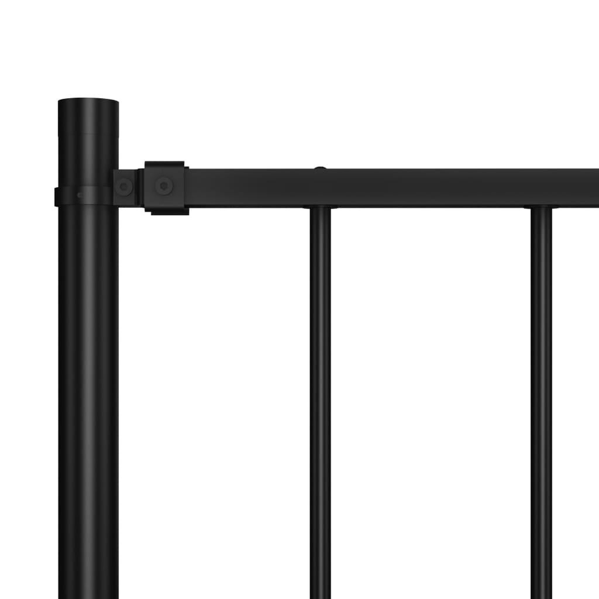 Voir la diapositive 3 : VIDAXL Panneau cloture et poteaux Acier enduit poudre 1,7x1,25 m Noir