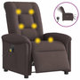 Voir la diapositive 1 : VIDAXL Fauteuil de massage inclinable electrique Marron fonce Tissu