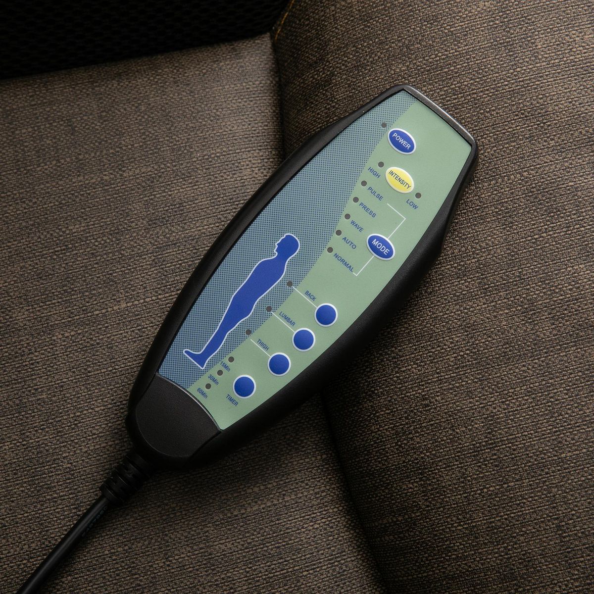 HOMCOM HOMCOM Fauteuil de bureau manager massant hauteur réglable pivotant 360° polyester PU gris brun surpiqûre orange