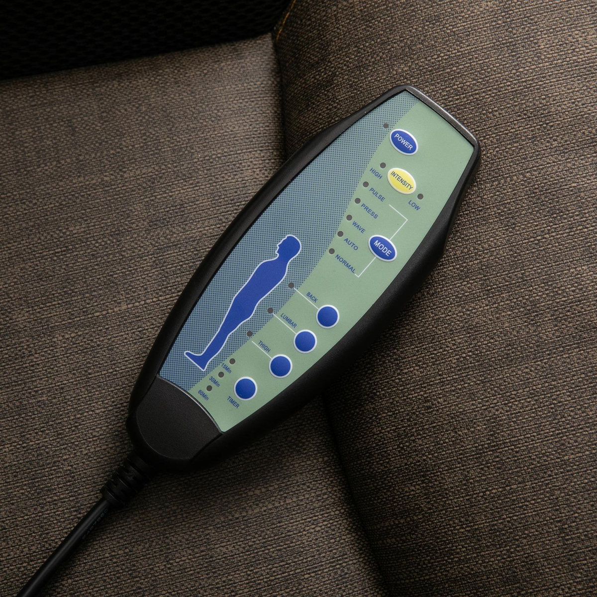 HOMCOM HOMCOM Fauteuil de bureau manager massant hauteur réglable pivotant 360° polyester PU gris brun surpiqûre orange