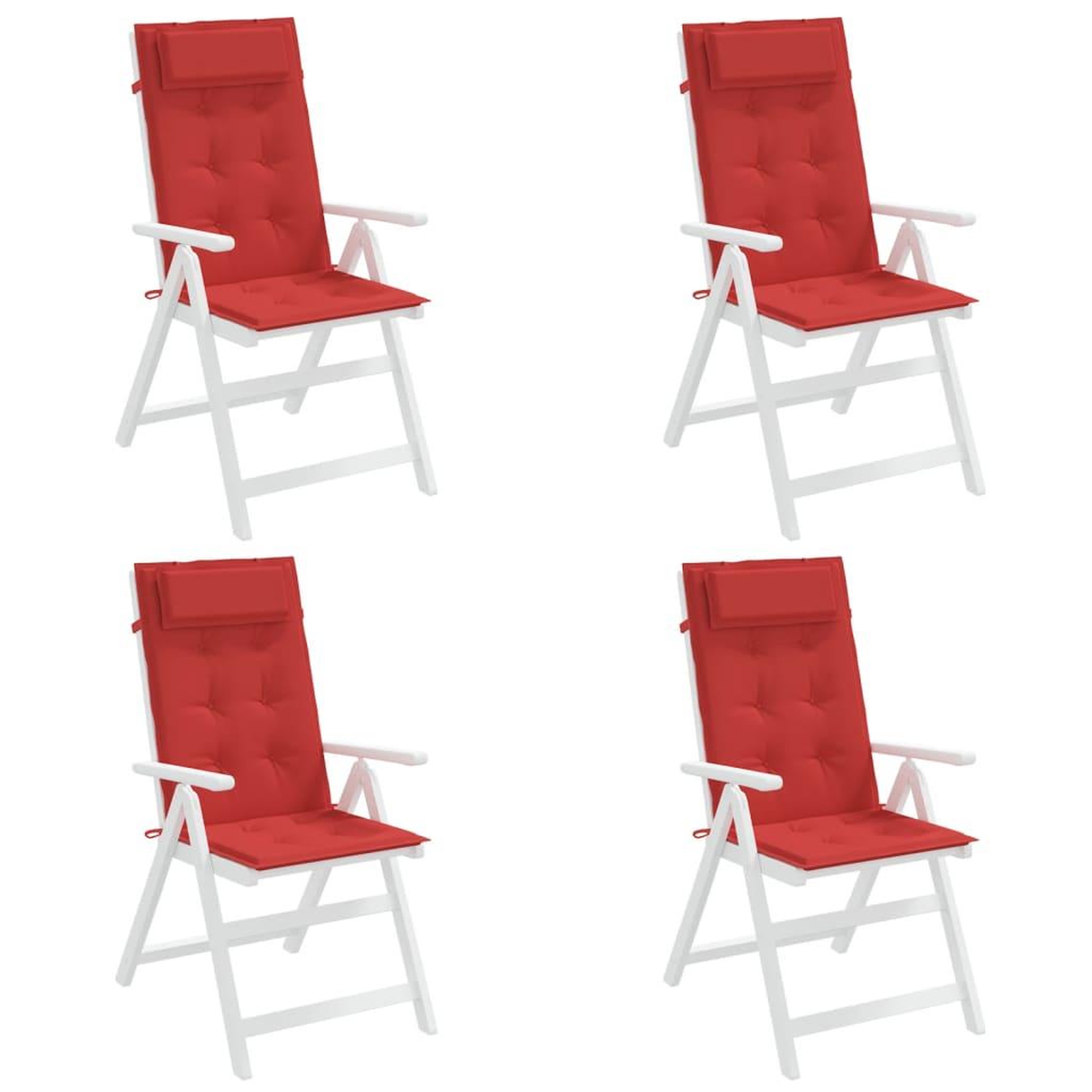 Voir la diapositive 4 : VIDAXL Coussins de chaise a dossier haut lot de 4 rouge tissu oxford
