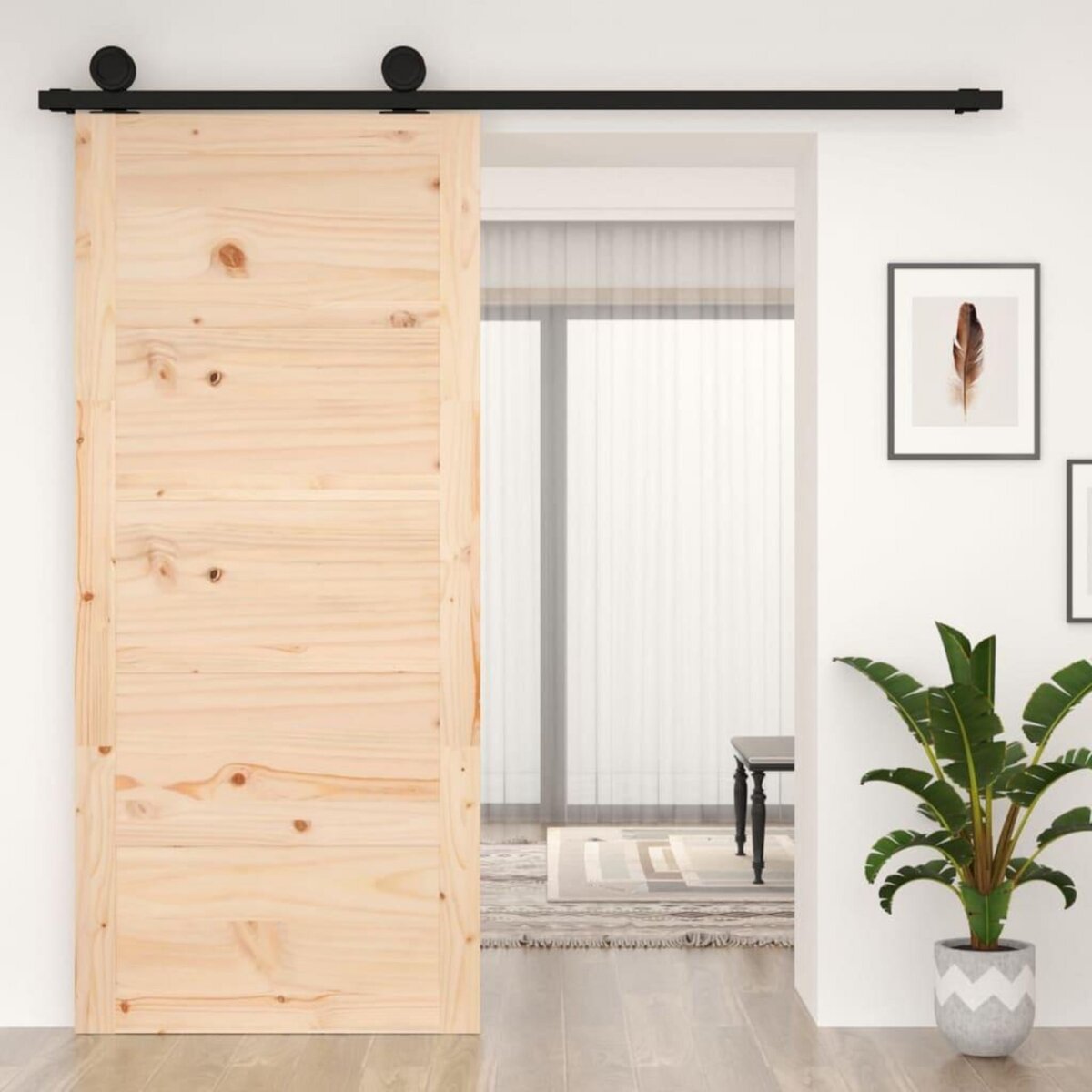 VIDAXL Porte de grange 90x1,8x204,5 cm Bois massif de pin