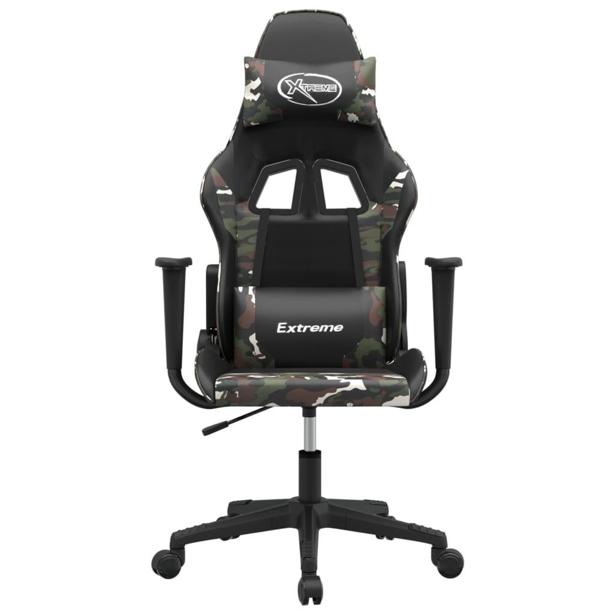 Voir la diapositive 3 : VIDAXL Chaise de jeu Noir et camouflage Similicuir