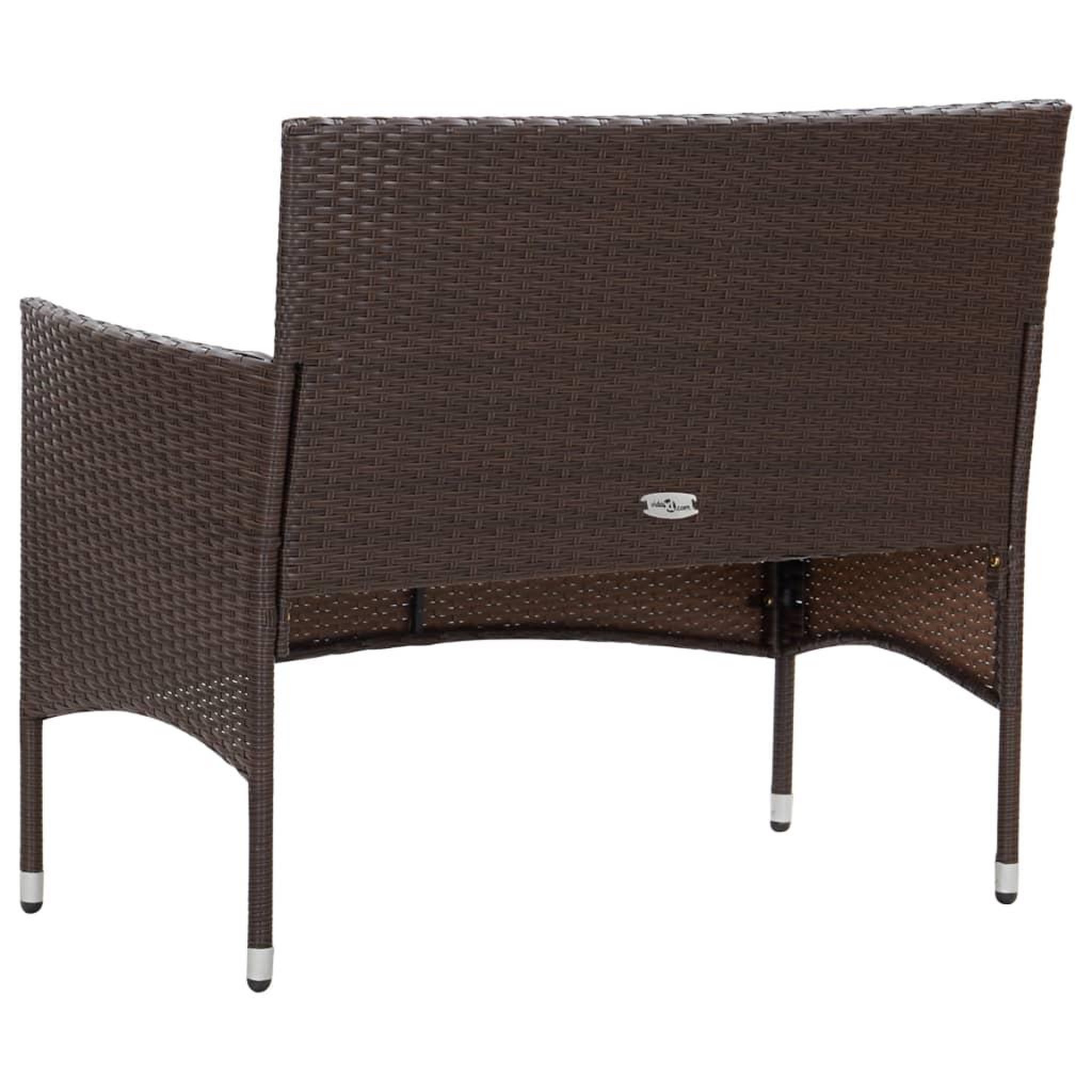 Voir la diapositive 4 : VIDAXL Salon de jardin 4 pcs avec coussins Resine tressee Marron