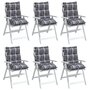 Voir la diapositive 4 : VIDAXL Coussins de chaise a dossier bas lot de 6 motif a carreaux gris