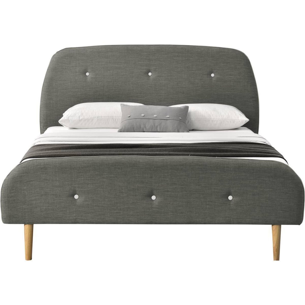 Habitat et Jardin Lit  Nancy  - 180 x 200 cm - Gris