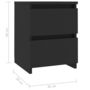 Voir la diapositive 6 : VIDAXL Table de chevet Noir 30x30x40 cm Bois d'ingenierie