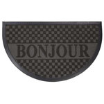 Paris Prix Tapis d'Entrée Demi-Lune  Bonjour  45x75 cm Noir