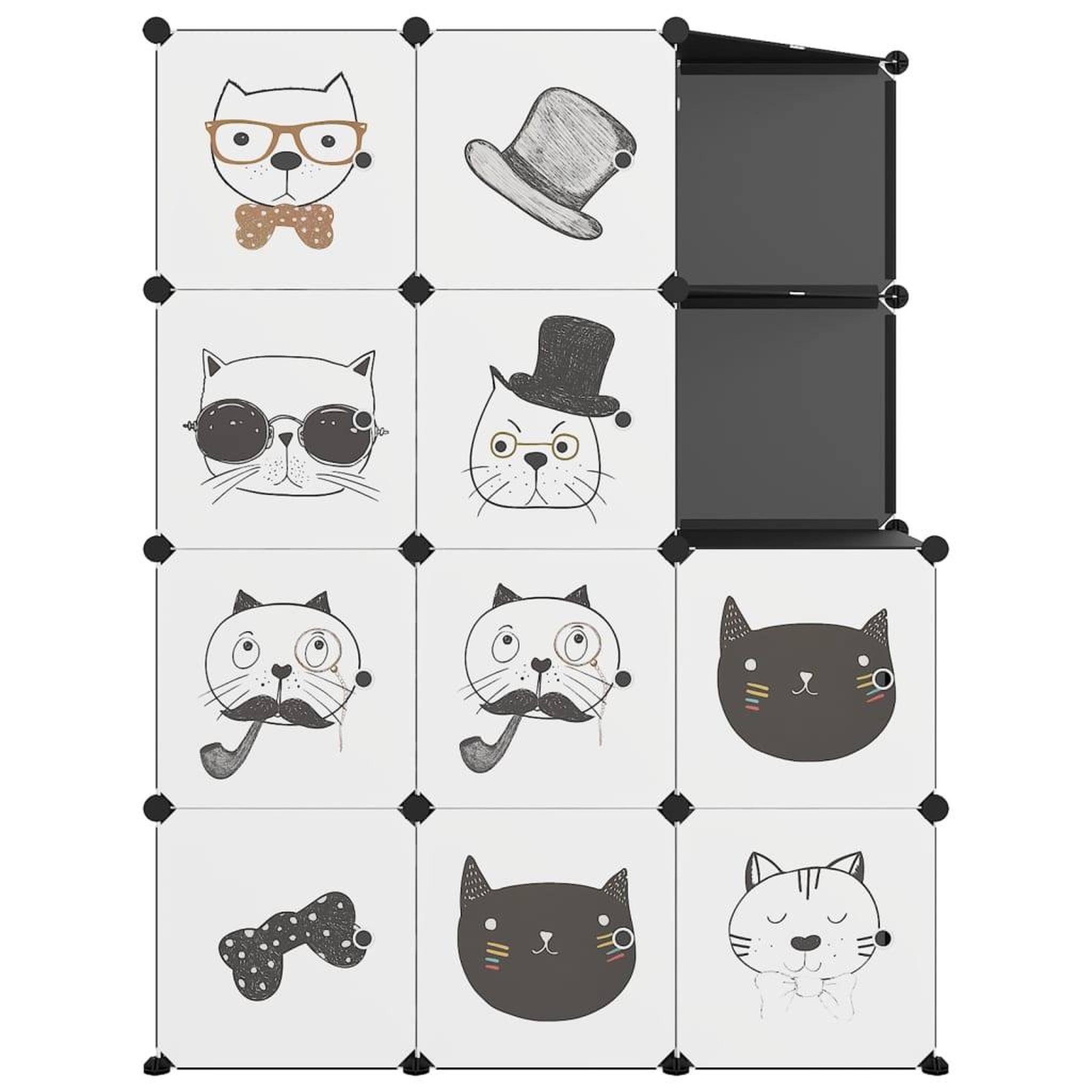 Voir la diapositive 3 : VIDAXL Armoire de rangement pour enfants avec 10 cubes Noir PP