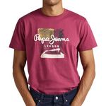 Pepe Jeans T shirt Bordeaux Homme Pepe jeans  elbourne. Coloris disponibles : Rouge