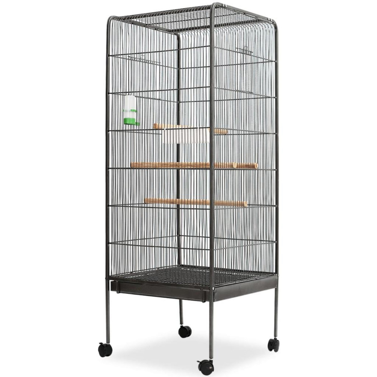 VIDAXL Cage a oiseaux Noir 54 x 54 x 146 cm Acier